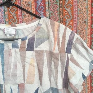 Anthro printed crew neck tee - triangle patterns